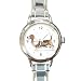 Basset Hound Round Italian Charm Dog Watch