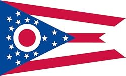 Valley Forge Nylon Ohio State Flag, measures 3-Foot x 5-Foot