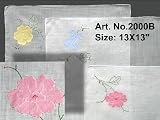 Floral Accented Sheer Handkerchief, Two Colors