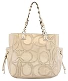 Coach Puttty Leather Colette Signature Overlay North South Tote Bag – Coach 16449PUT