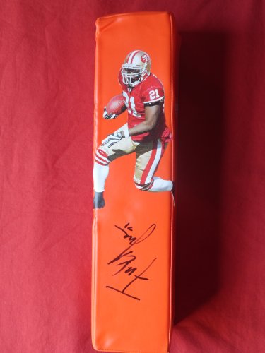 Frank Gore Autographed Custom Photo San Francisco 49ers Football End Zone Pylon, Proof Photo of Frank Signing for Us.