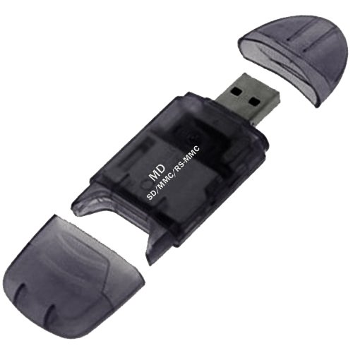 Malcom Distributors Multi Format Black USB Memory Card Reader Writer for SD microSD miniSD MMC RSMMC memory cards