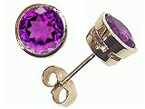 1.65 cts Genuine Round Amethyst Earrings - 14kt White or Yellow Gold