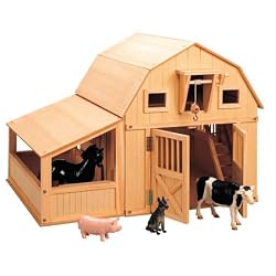 Maxim Gable Barn with Animals and Side Stall