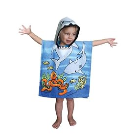 Mini Poncho Pal Shark Childs UPF 50+ Hooded Towel Age 1-3 years