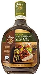 Culinary Treasures Organic White Balsamic Citrus Basil Dressing and Marinade, 32 Ounce (2 pack)