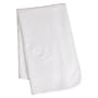 Elegant Baby Jacquard Shawl With Satin Teddy Bear Applique In White 100% Acrylic 36" X 42".