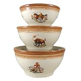 COWBOY 3 PC MIXING BOWL SET by Paris and Beebee