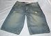 Men's Pepe Jeans London Uk Short Blue Unfinished Distressed Denim