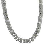 Sterling Silver Satin Cubic Zirconia Necklace