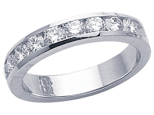 1.00 cts Round Diamonds Band 14kt White Gold FREE GIFT BAG!
