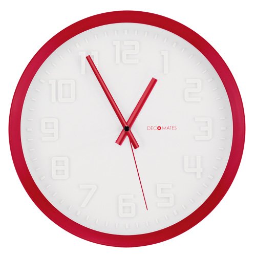 DecoMates Non-Ticking Silent Wall (Cherry Red)