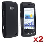 2x BLACK RUBBER HARD CASE SKIN COVER FOR LG ALLY VS740