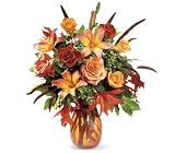 Orange and Burgundy Flowers Bouquet Fall Grandeur