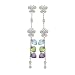 14K White Gold 0.14 ct. Diamond and 5 ct. Heart Shaped Multicolor Gemstone Butterfly Earrings