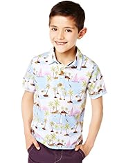Pure Cotton Hawaiian Print Polo Shirt