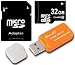 32GB Micro SDHC Class 10 TF Memory Card for LG Thrill 4G & Thrive with Everything But Stromboli Micro SD Orange Card Reader - Bulk Pack