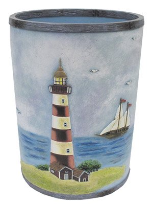 Beacon Point Nautical Lighthouse Wastebasket by Blonder Home Accents