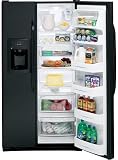 Review GE  / GE GSS25QGTBB 25.4 cu. ft. Side-by-Side Refrigerator with 3 Glass Shelves, Gallon Door Storage, 2 Stack Drawer System and External Water/Ice Dispenser & Temperature Controls: Black