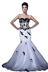 Plus Size Girls Sexy Strapless Floor Length Organza Sweetheart Applique Mermaid Sleeveless Evening Dress  with a Brush/Sweep Train 