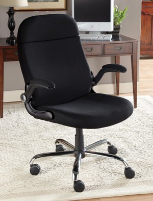 Living Xl Extra-Wide Convertible Lift-Up Arm Office Chair - Black