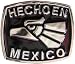 Mens BLACK/SILVER HECHO EN MEXICO Punk Rock Metal Belt Buckle