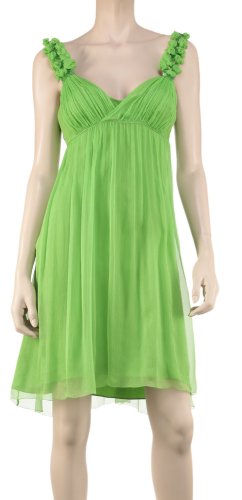 CRINKLED SILK CHIFFON EMBELLISHED DRESS BLACK S