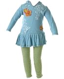 : Mimi & Maggie Whispering Blue Bamboo Hoodie Dress and Legging Set