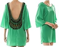 Sexy Bell Sleeves Shift Chiffon/Polyester  Dress