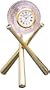 Baseball Lead Crystal Clock over Detailed Bat