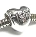 Queenberry (Free S/H) Mother's Day Gift 925 Sterling Silver Love Mom Heart Bead CZ Clear For Pandora Troll Biagi Chamilia European Charm Bracelets