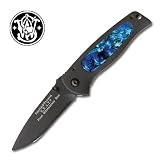 Smith & Wesson SW2001BBP Swat Baby with Insert Knife, Black and Blue Pearl