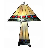 Tiffany-style Mission-style Lighted Base Table Lamp