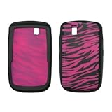 Premium Black and Hot Pink Zebra Design Silicone Gel Skin Cover Case for Bl ....