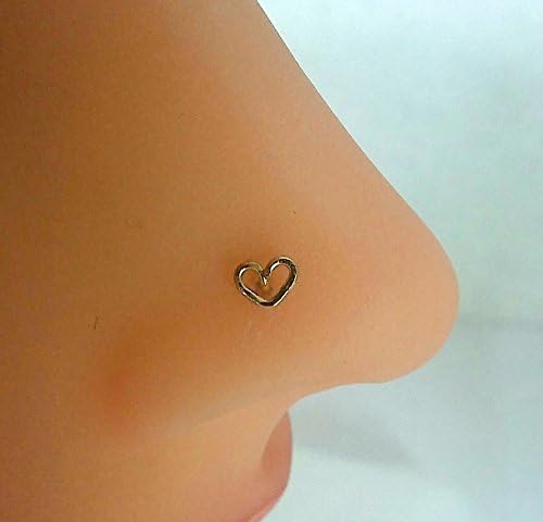 Heart Nose Ring Nose Stud Helix Tragus Cartilage Earring Stud Gold Filled