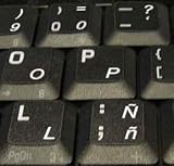 41V5o9%2BqtFL. SL160  SPANISH LATIN AMERICAN KEYBOARD STICKERS TRANSPARENT BACKGROUND WHITE LETTERING FOR LAPTOPS PC ANY COMPUTER DESKTOP