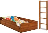 South Shore 3342087 Contemporary Logik Loft Top Bunk and Ladder in Sunny Pine