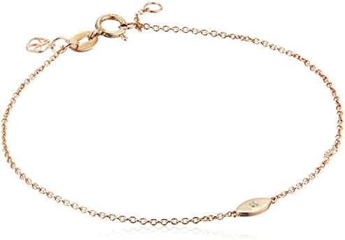 Shy by Sydney Evan Diamond Bezel Rose Evil Eye Bracelet, 6.75"