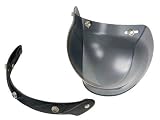 バイク用 ◎ 可動式バブルシールド(スモーク）とブラックフリップ付き スモールジェット ヘルメット （マッドブラック）