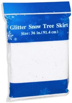 Set of 2 White Tree Skirts With Red, Green, and Silver Glitter - 36" Each