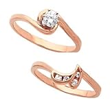 14K Rose Gold Diamond Wedding Set - 0.26 Ct.