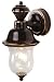 HEATHCO 1 Bulb 60 Watt Antique Copper DualBrite Energy Saving 2-Level Wall Lantern