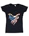 Shop4Ever® Eagle Usa Flag Women's V-Neck T-shirt 4th of July Shirts SLIM FIT