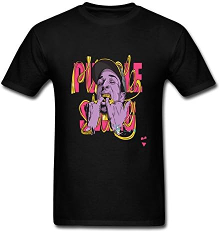 Maxiso Men's Fashion ASAP Rocky Cotton Crew Neck T Shirts Black Size L