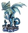 Blue Water Dragon Figurine - Cold Cast Resin - 11.25'' Height