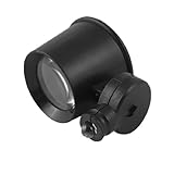 uxcell　拡大鏡　10X　CR1620ボタン電池　ブラック　 3 x 2 x 0.8cm　プラスチック