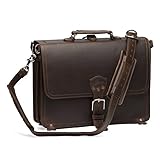 Saddleback Leather Large Thin Briefcase in Dark Coffee Brown: Full-Grain Leather with 100 Year Warranty