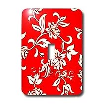 Flowers - Hibiscus Flower On Red - Light Switch Covers - single toggle switch