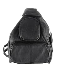 Genuine Black Leather Sling Bag - 1186L