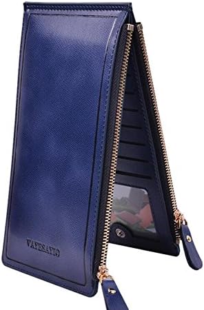 Offitar? Credit ID Cards and Phone Case Organizer Unisex Long Leather Wallet with Zipper
